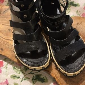 A.S.98 black gladiator sandals